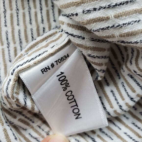 Orvis Weave Shirt Mens XL White Geometric Embroidered Short Sleeve Button Up - Picture 6 of 11